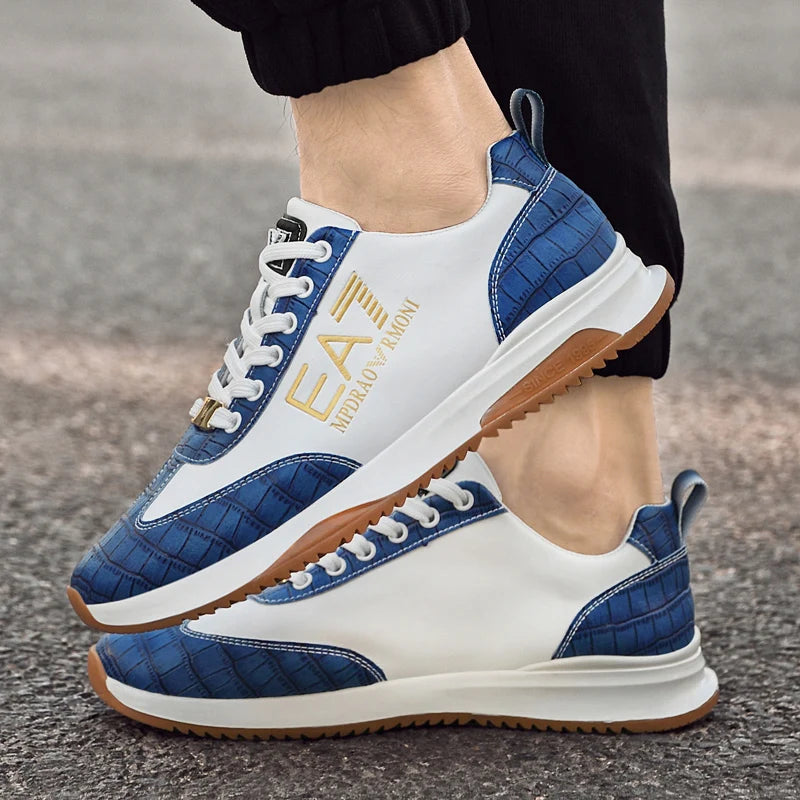 Sneakers Homme Luxe  - Cuir Véritable Design Italien Business Sport