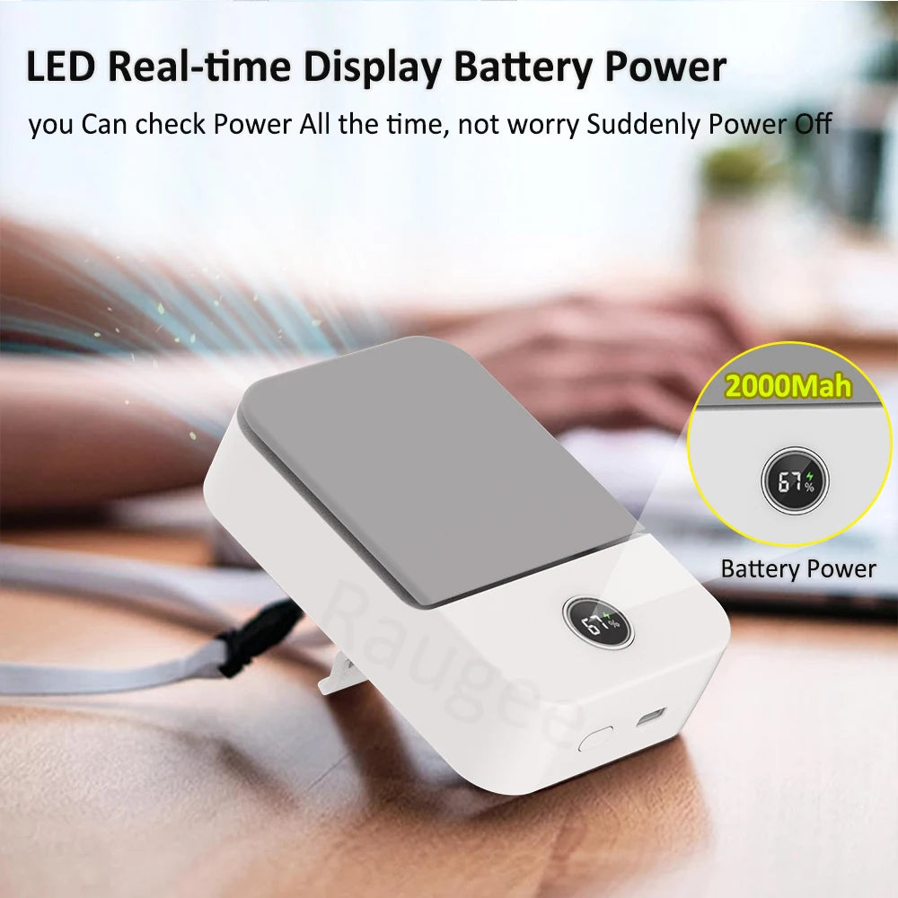 Ventilateur Portable Ceinture & Tour de Cou – 3 Vitesses, Batterie 2000mAh, USB-C - kadopascher