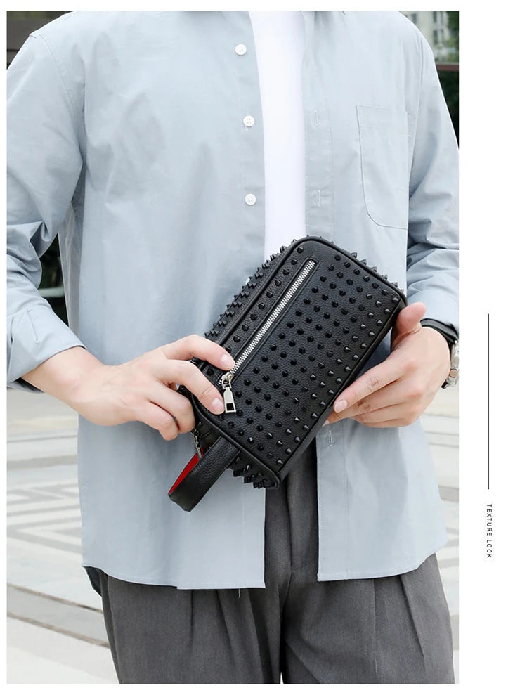 Luxury Chic Leather Men's Handbag - Elegant Business Fashion Clutch 2026