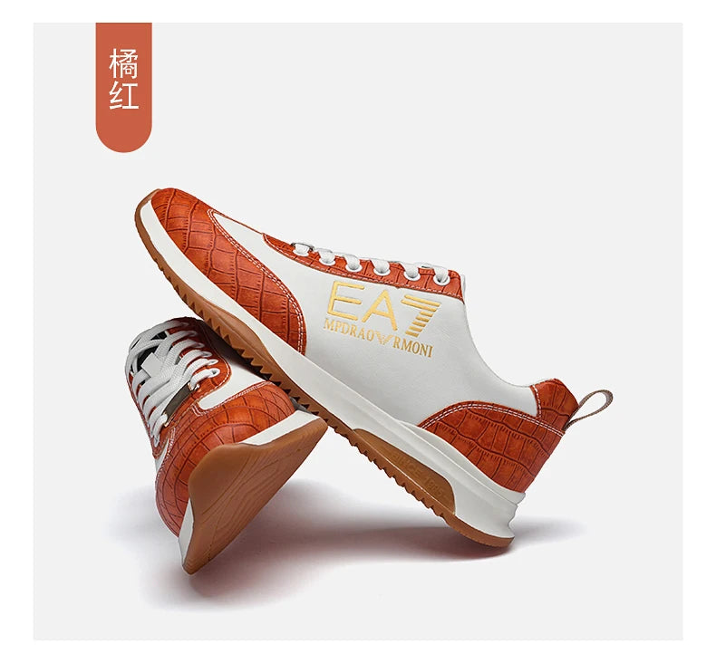 Sneakers Homme Luxe  - Cuir Véritable Design Italien Business Sport