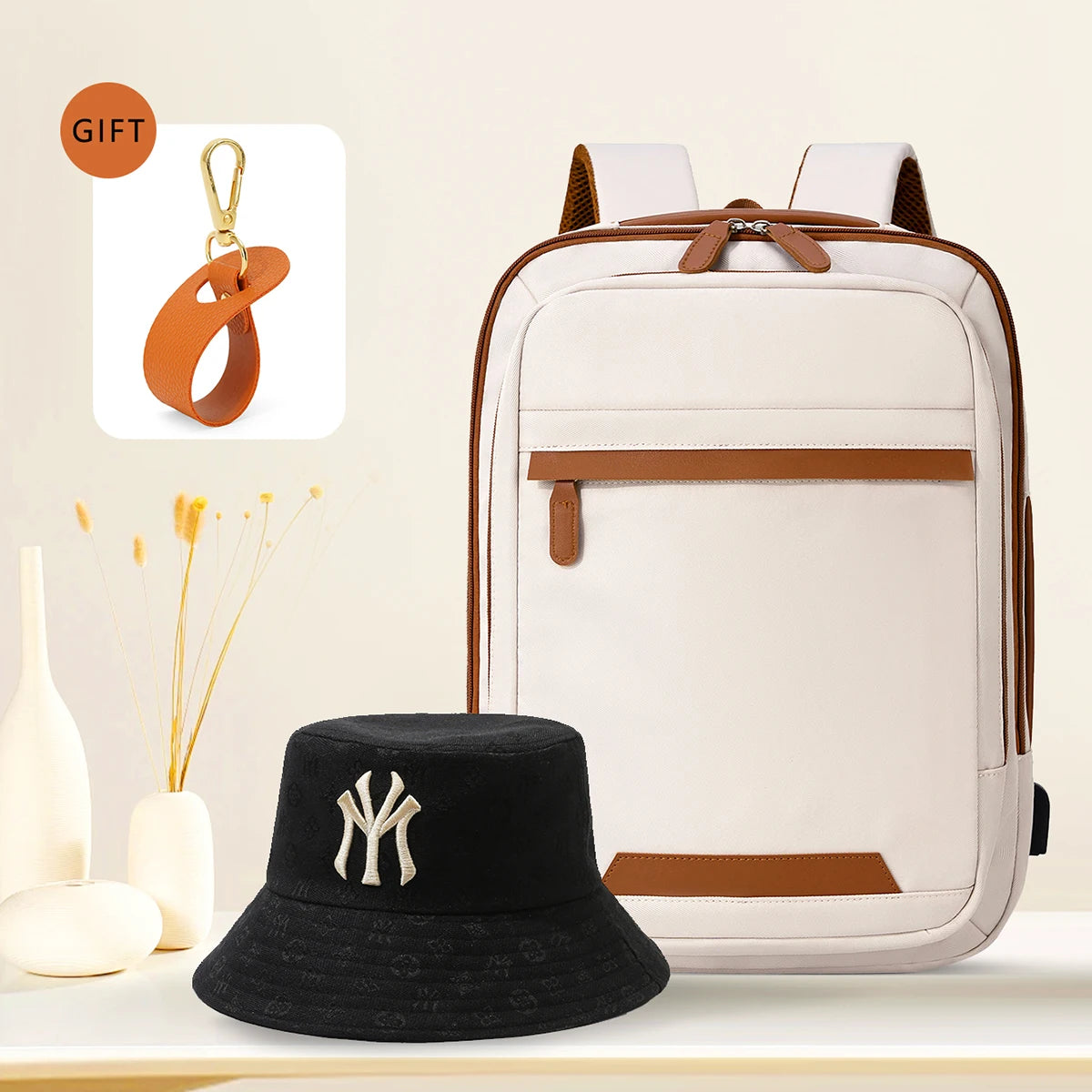 Sac à Dos USB Rechargeable Waterproof – Nylon Premium, Grande Capacité, Unisexe - kadopascher