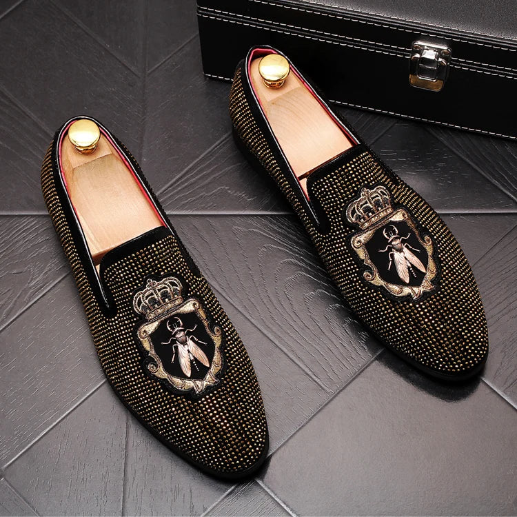 Mocassins Brodés Homme WVHK – Loafers Luxe Imperméables | Semelle Plateforme Printemps Automne - kadopascher