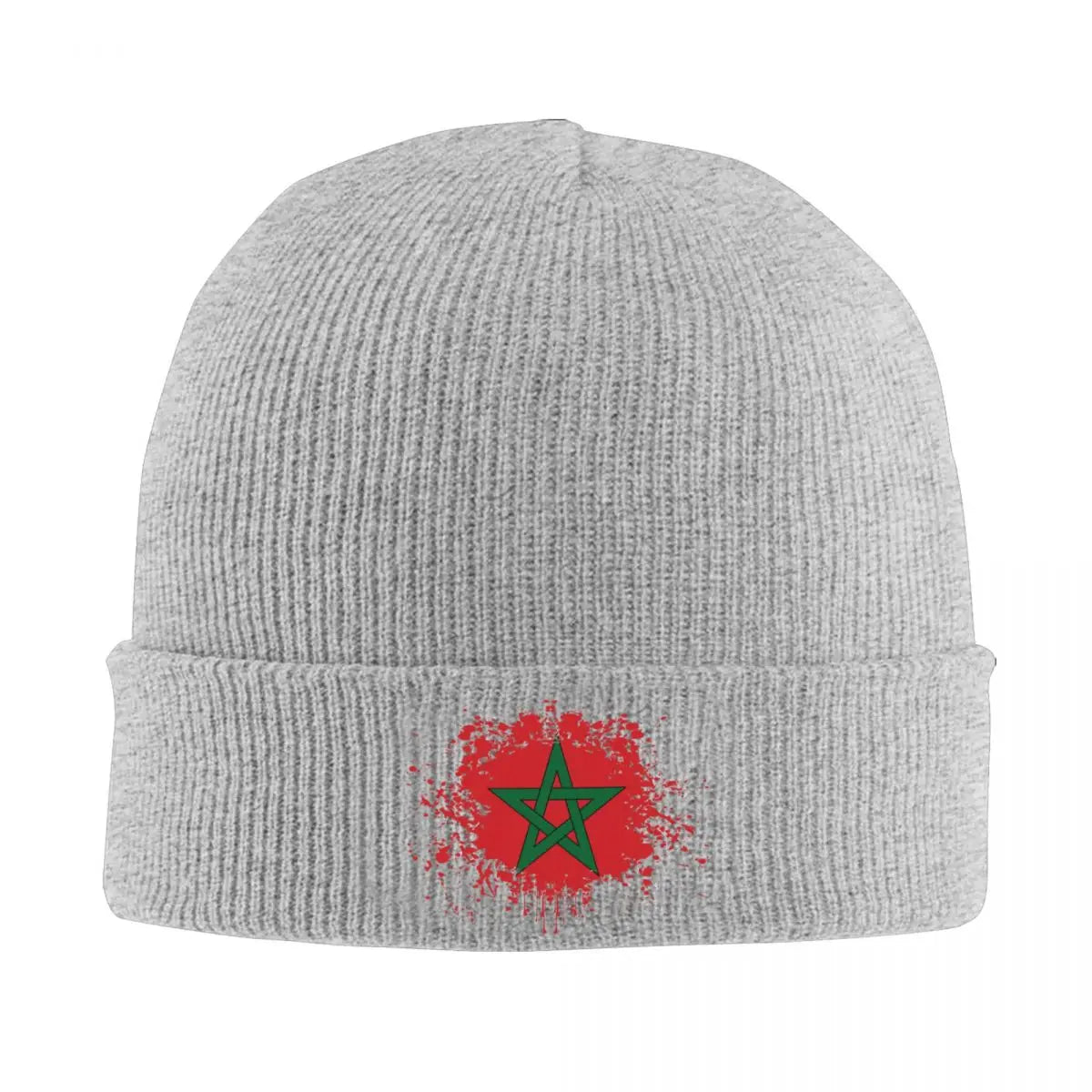 Moroccan Patriot Flag Winter Beanie - Warm Unisex Moroccan Beanie