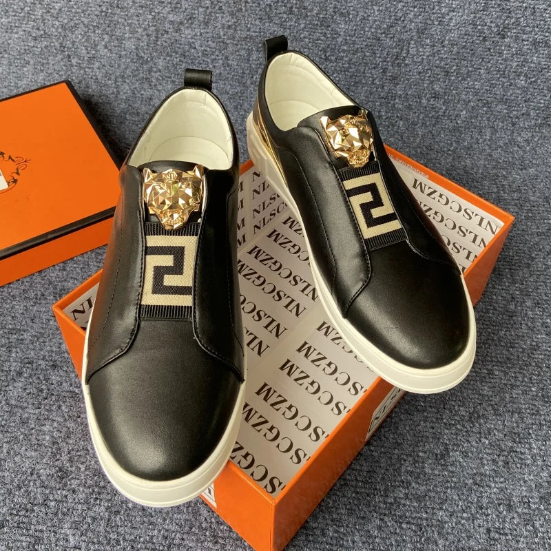 Sneakers Cuir Mixte - Chaussures Casual Skateboard Unisexe