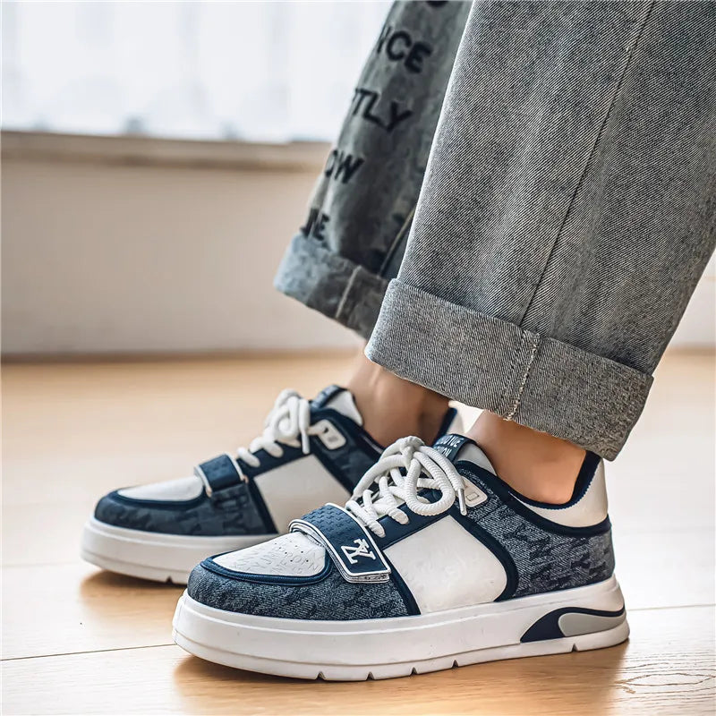 Sneakers Homme Bleu Streetwear 2025 - Chaussures Hip Hop Skate Hiver Designer