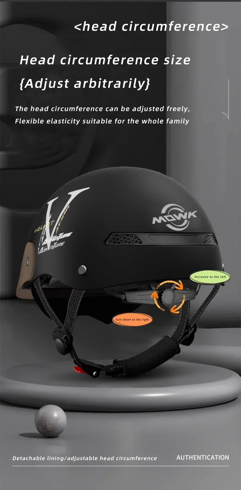 Casque Moto Demi-Jet MOWK – Vintage Respirant Homme Femme Scooter Électrique