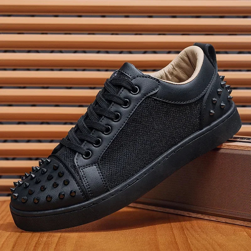 Men's Fashion Rivet Design Sneakers - Trendy Casual Streetwear Shoes