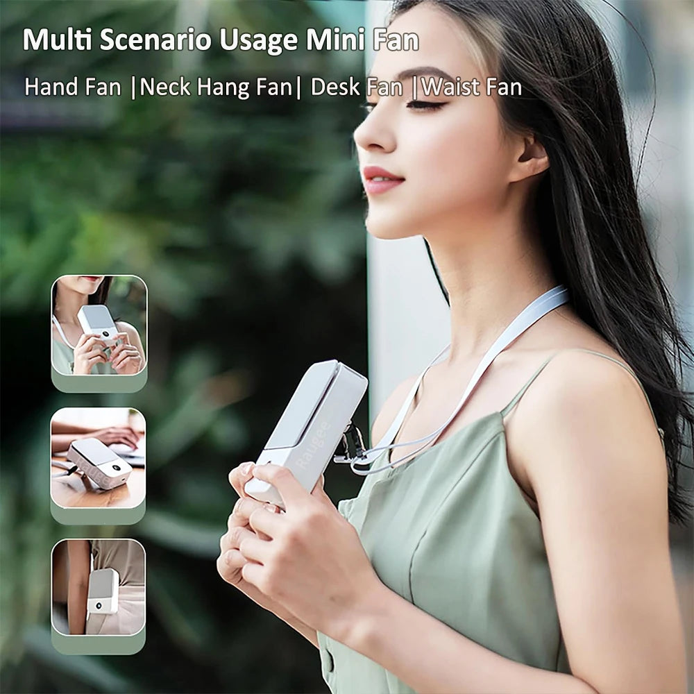 Ventilateur Portable Ceinture & Tour de Cou – 3 Vitesses, Batterie 2000mAh, USB-C - kadopascher
