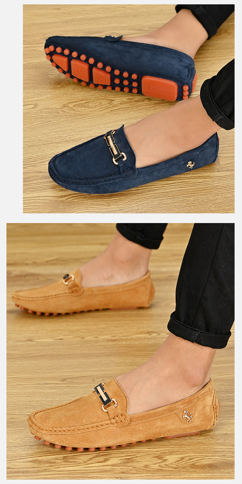 Chaussures de luxe automobile homme / YRZL Size 48 Loafers Men Luxury Brand Moccasins Shoes - kadopascher