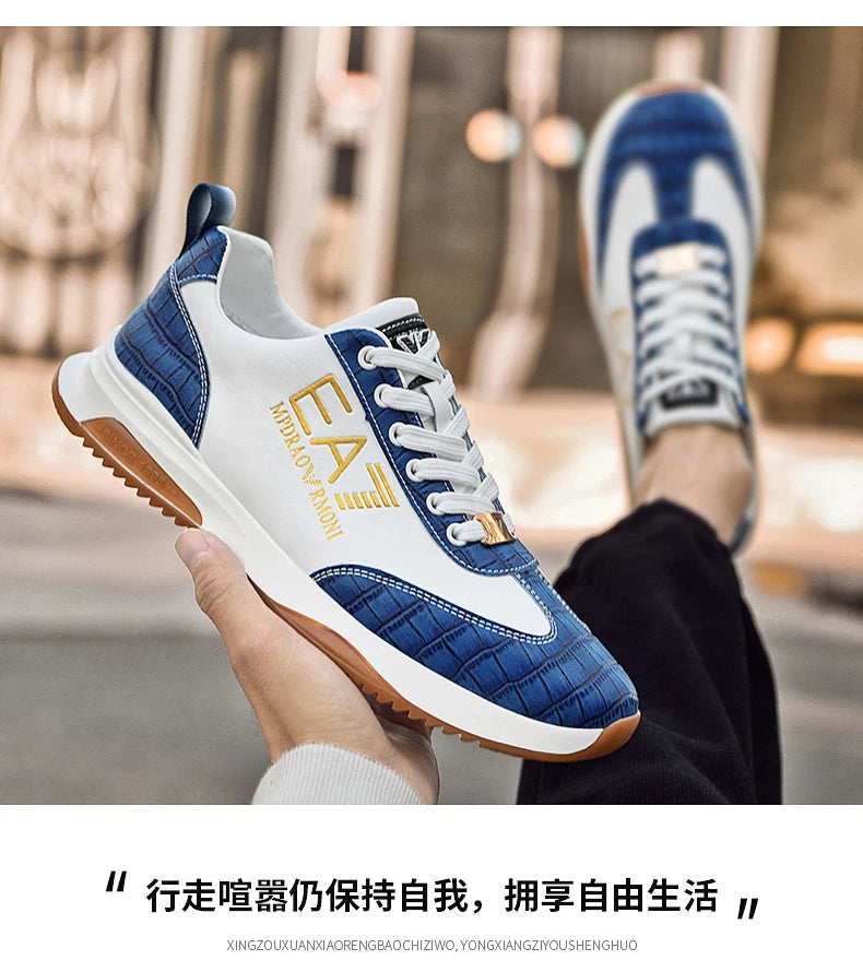 Sneakers Homme Luxe  - Cuir Véritable Design Italien Business Sport