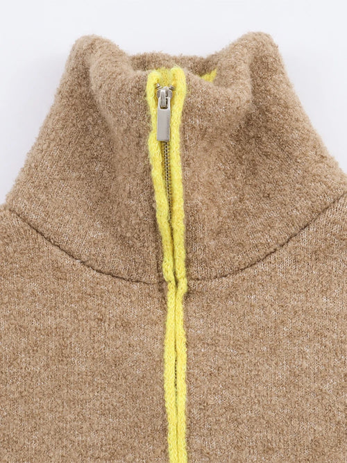 Cardigan Femme Tricoté Zippé Hiver - Cozy Élégant Poches Loose Confort - kadopascher