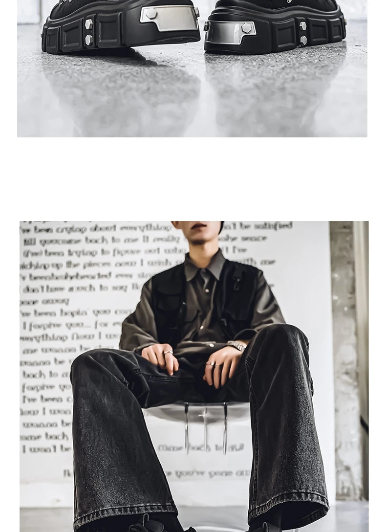 Sneakers Skateboard Homme Cuir - Chaussures Sport Outdoor Respirantes