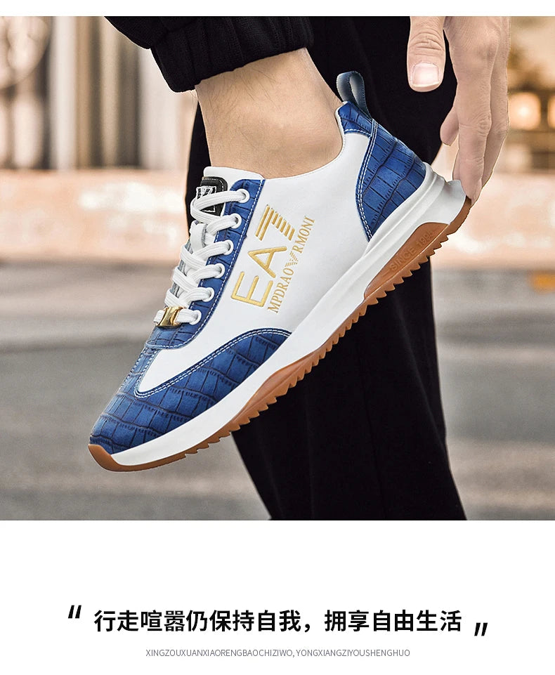 Sneakers Homme Luxe  - Cuir Véritable Design Italien Business Sport