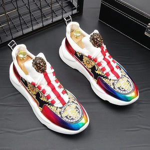 Chaussures luxe chic collection 2025 / NEW Men's Casual Shoes men's printed trend casual shoes - kadopascher