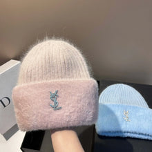Bonnet femme luxe YSL / Extra Large Thick Warm Ear Protection Mink Wool Knit Hat Winter Fashion Luxury Versatile Yarn Beanie for Cold Weather