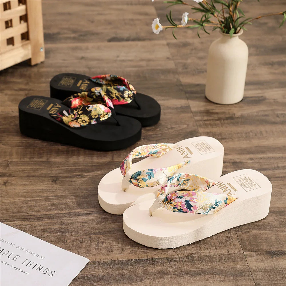 Claquettes Sandales femme été 2025 / Fashion Women Flip Flops Summer Beach Platform Slippers Casual Outside Wedges Sandals Summer Women Shoes - kadopascher