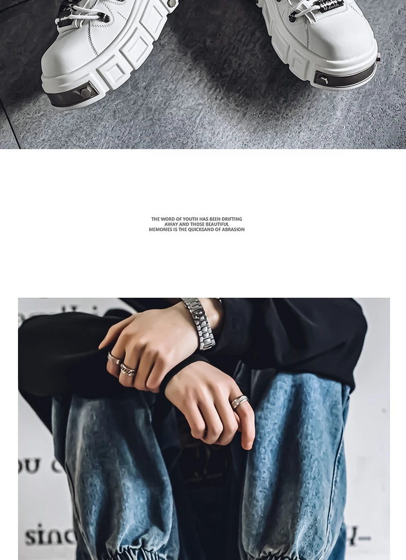 Sneakers Skateboard Homme Cuir - Chaussures Sport Outdoor Respirantes