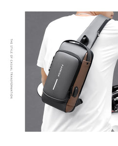 Sac homme antivol et stylé / Men's Multifunction Anti-theft USB Shoulder Bag Man Crossbody Cross Body Travel Sling Chest Bags Pack Messenger Pack for Male - kadopascher