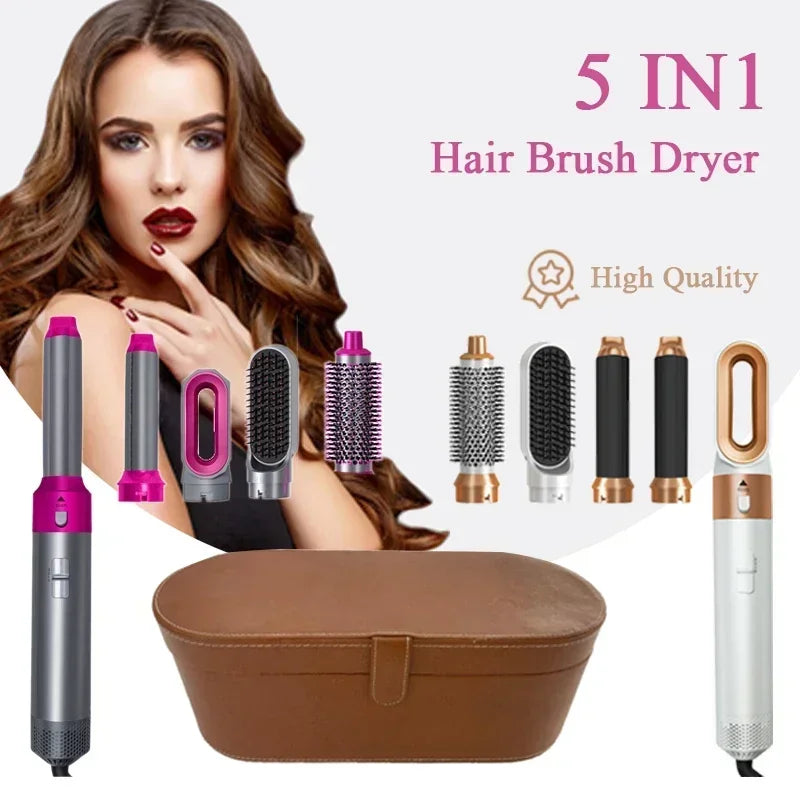5-in-1 Professional Hair Styling Set - Hair Dryer, Straightener, Curler