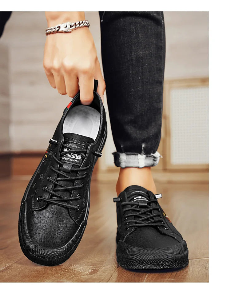 Men's Luxury White Breathable Sneakers - Trendy Casual Sport Shoes 2026