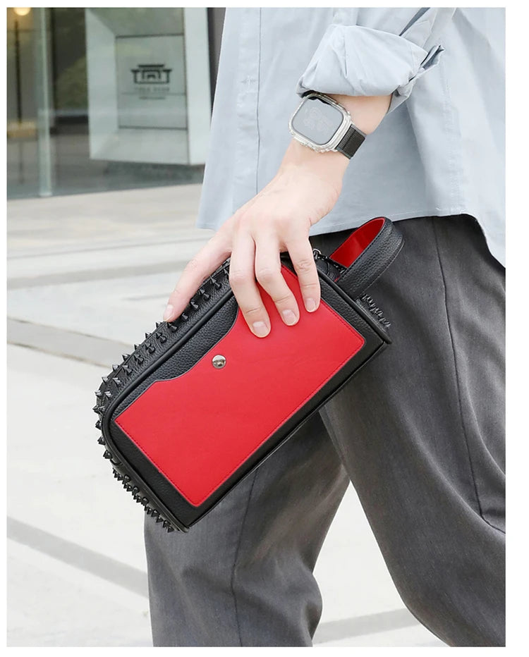 Luxury Chic Leather Men's Handbag - Elegant Business Fashion Clutch 2026