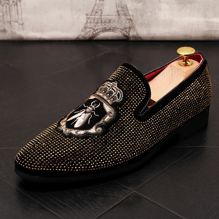 Mocassins Brodés Homme WVHK – Loafers Luxe Imperméables | Semelle Plateforme Printemps Automne - kadopascher