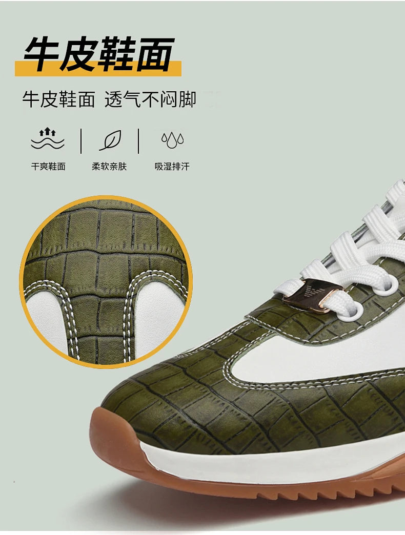 Sneakers Homme Luxe  - Cuir Véritable Design Italien Business Sport