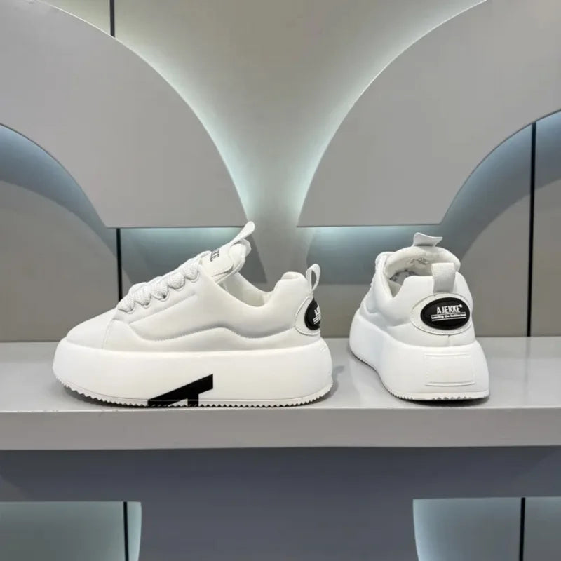 Chaussures Blanches Homme Semelle Épaisse – Sneakers Casual Antidérapantes