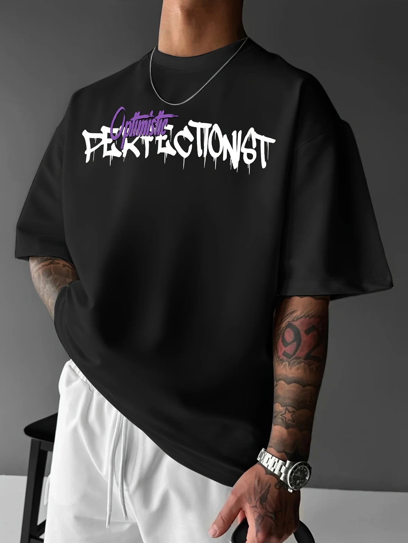 T-shirt homme collection 2025 chic et élégant 
summer 100 cotton fashionable casual sports loose American street letter printed round neck short sleeved T-shirt top - kadopascher