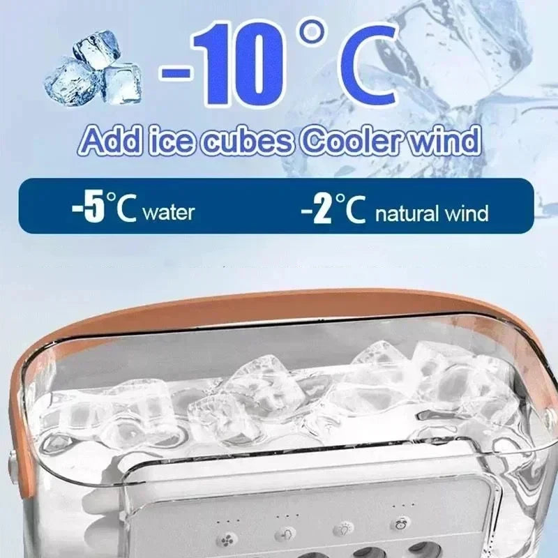 Ventilateur 3-en-1 Climatiseur Humidificateur Portable USB – Lumière LED 7 Couleurs - kadopascher
