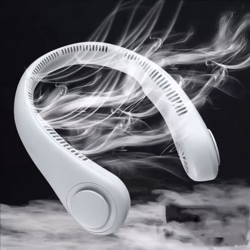 Ventilateur de Cou Sans Lames USB Rechargeable – 3 Vitesses, Portable & Silencieux