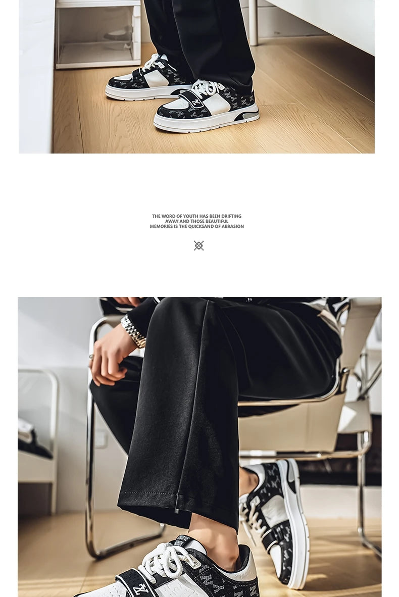 Sneakers Homme Bleu Streetwear 2025 - Chaussures Hip Hop Skate Hiver Designer