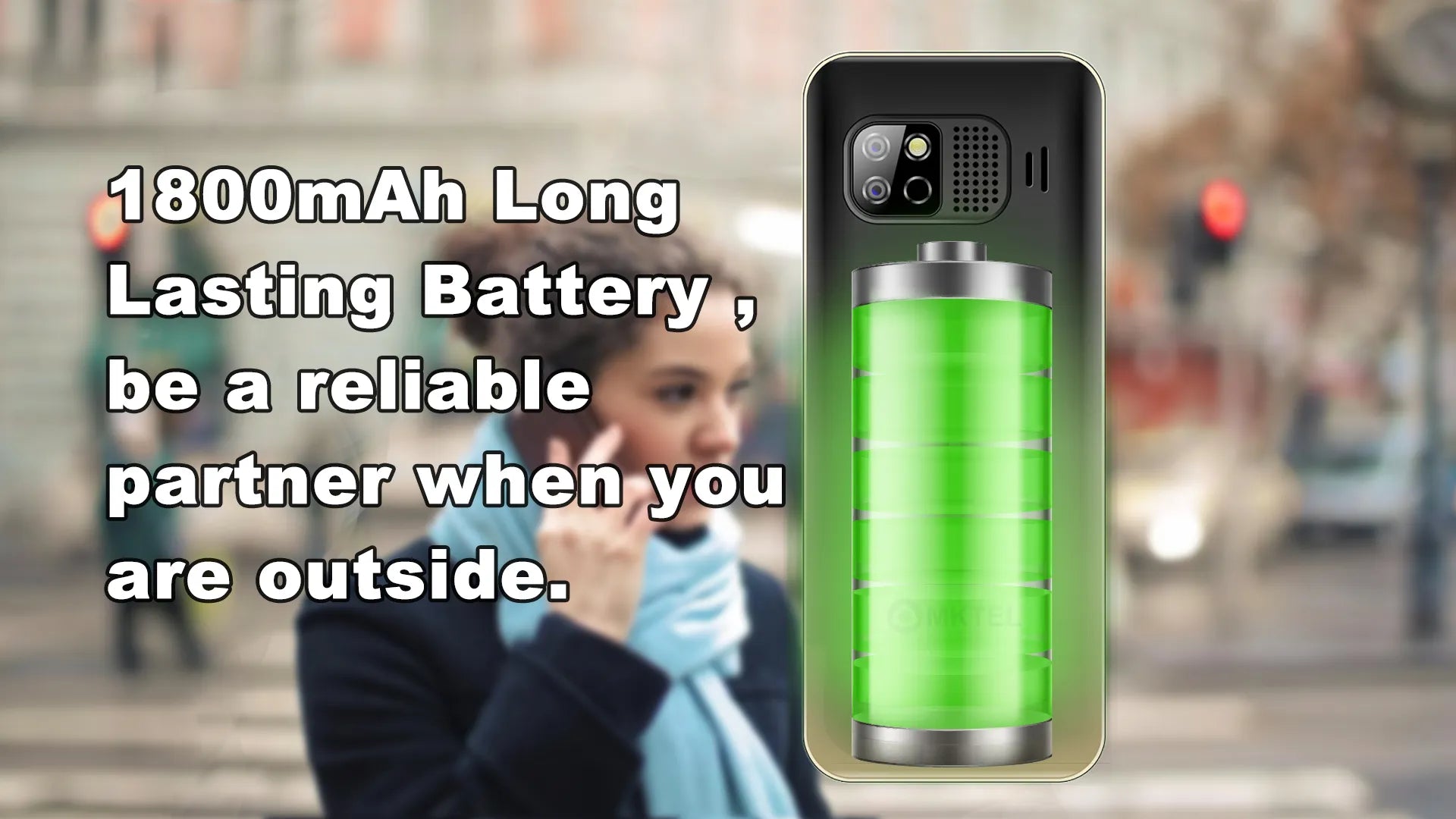 Mini téléphone portable fonctionnel avec entrée sim / MKTEL OYE 3 Feature Phone 1.77inch Display 1800mAh Dual SIM Dual Standby MP3 MP4 FM Radio with Strong Torch Senior Phone - kadopascher