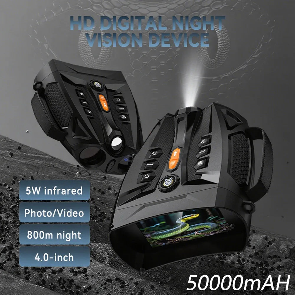 Jumelles Vision Nocturne 4K Écran 4" + Lampe Tactique 3W - IR 5W Zoom 10x - kadopascher