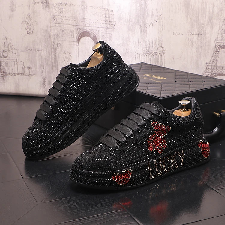 Mocassins Brodés Homme WVHK – Loafers Luxe Imperméables | Semelle Plateforme Printemps Automne - kadopascher
