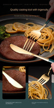 Service plaqué or 24 pièces / 24pcs Gold Dinnerware Set Stainless Steel Steak Knife Fork Coffee Spoon Teaspoon Flatware Dishwasher Safe Kitchen Tablewar - kadopascher