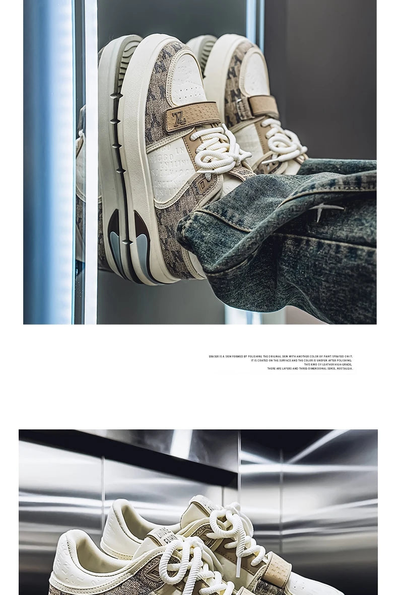 Sneakers Homme Bleu Streetwear 2025 - Chaussures Hip Hop Skate Hiver Designer