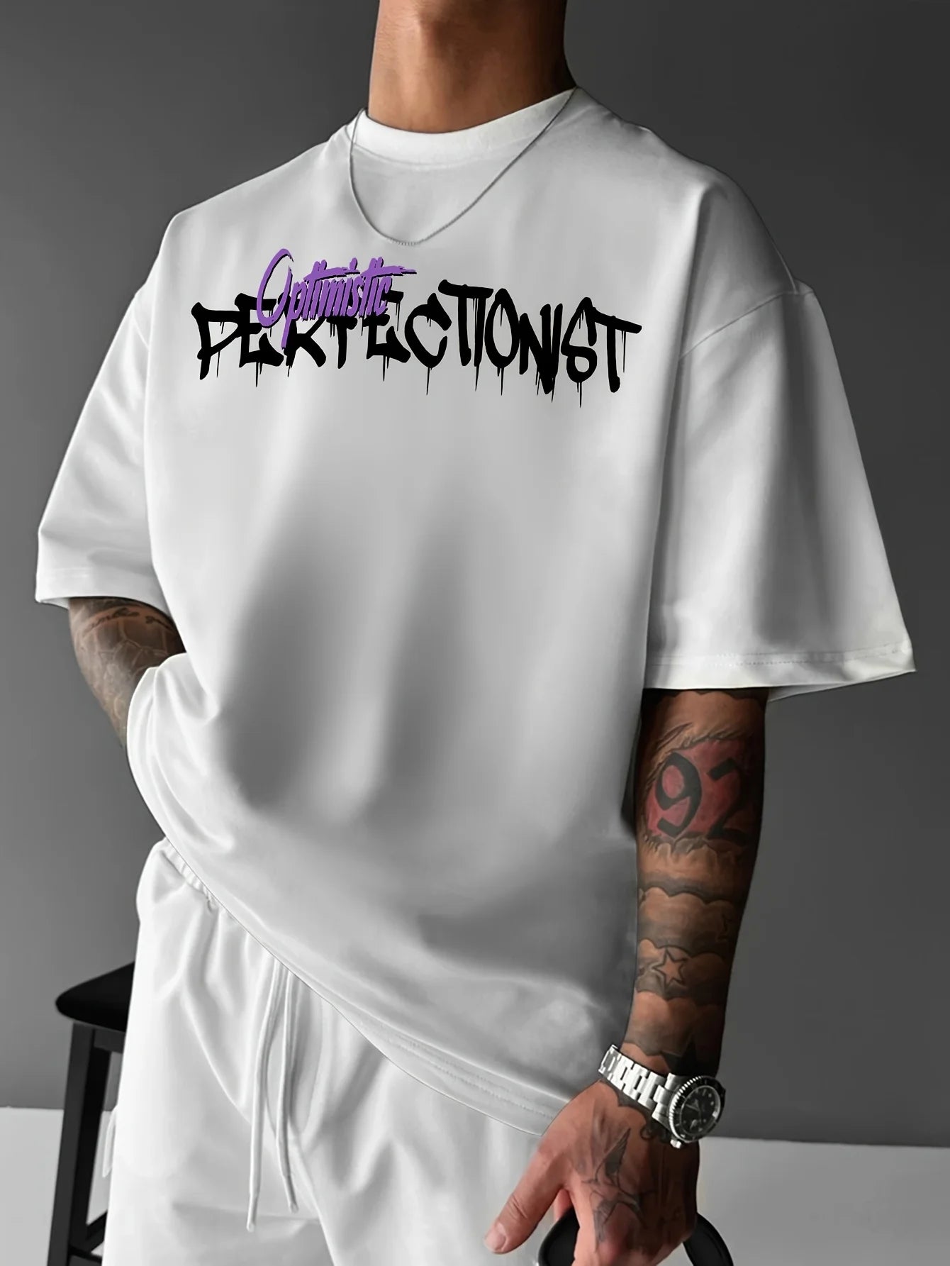 T-shirt homme collection 2025 chic et élégant 
summer 100 cotton fashionable casual sports loose American street letter printed round neck short sleeved T-shirt top - kadopascher