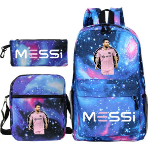 Ensemble scolaire sac trousse sacoche RONALDO / New 3pcs CR7 Backpacks Women Men Travel Ourdoor Casual Capacity Mochilas Teens Printe Laptop School Bags With Shoulder Bags