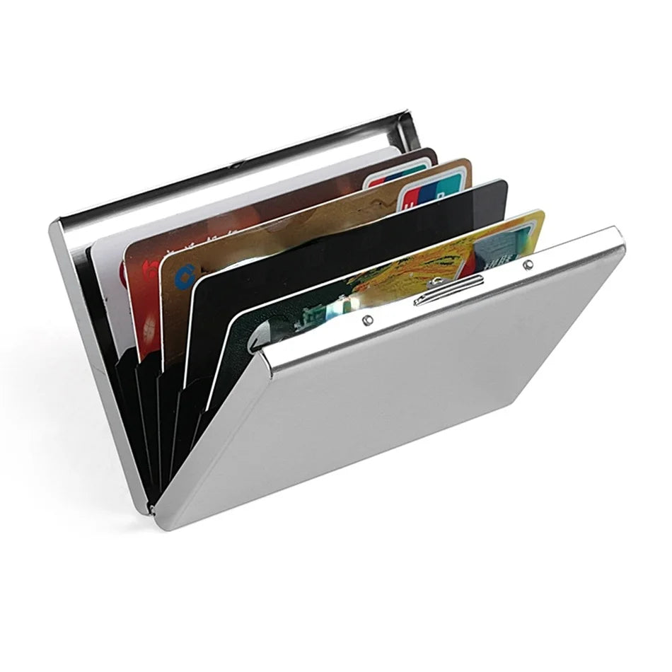 1pc Card Holder Men RFID Blocking Aluminum Metal Slim Wallet Money Bag Anti-scan Credit Card Holder Thin Case Small Male Wallet - kadopascher