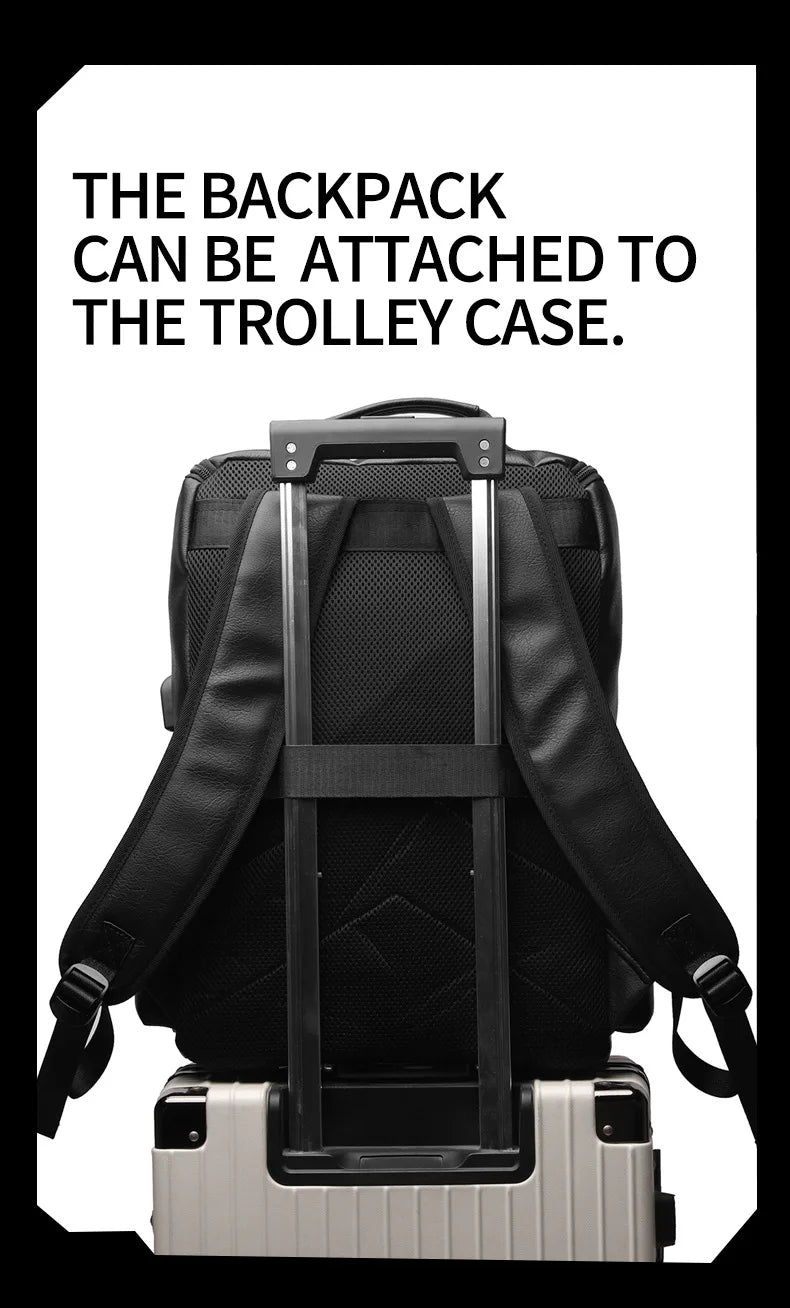 Sac à Dos Rétro en Cuir PU – Style Britannique | USB, Waterproof, Grande Capacité - kadopascher