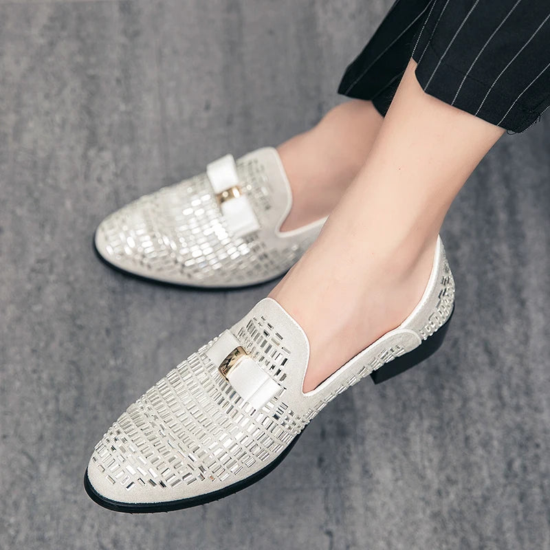 Mocassins Strass Homme – Chaussures Habillées Slip-On | Mariage & Soirée - kadopascher
