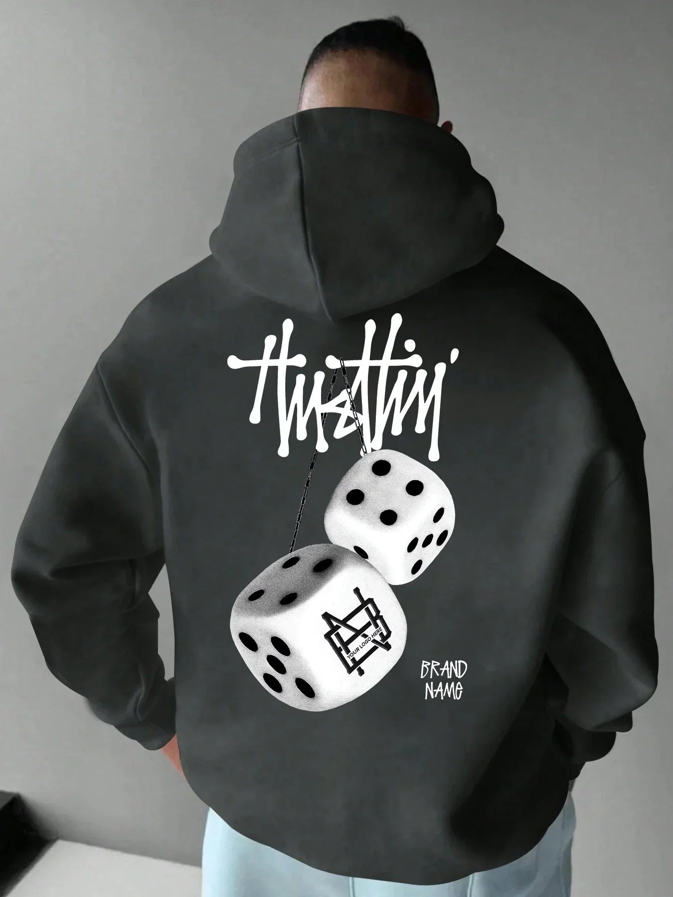 Sudadera con capucha y estampado geométrico para hombre - Moda urbana informal de invierno y otoño