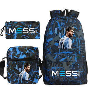 Ensemble scolaire sac trousse sacoche RONALDO / New 3pcs CR7 Backpacks Women Men Travel Ourdoor Casual Capacity Mochilas Teens Printe Laptop School Bags With Shoulder Bags