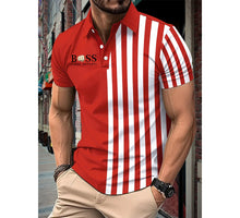 T-shirt BOSS été 2024 / New Summer Men's Hot Selling Polo Neck Shirt Solid Button Men's Short sleeved Checkered Color Block T-shirt High Quality Anti wr