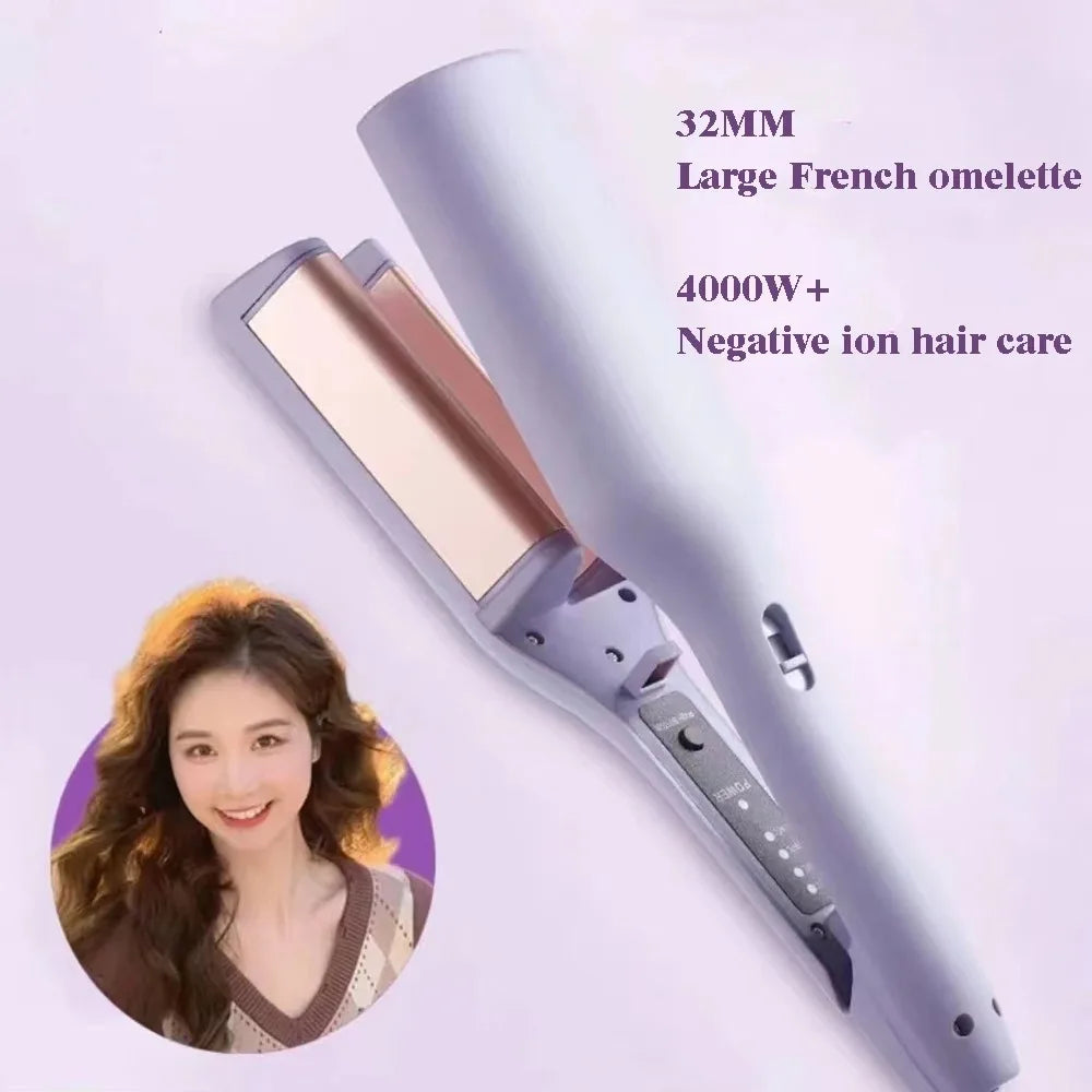 Professional 32mm Curling Iron - Egg Roll Curler with 4 Temperature Settings