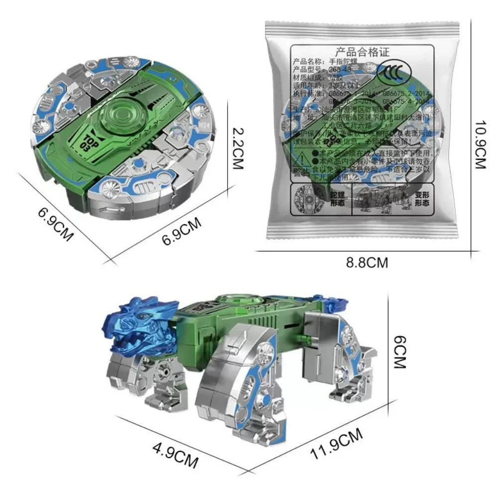Robot Transformer Pocket - Gyroscope Anti-Stress 360° Déformable - kadopascher