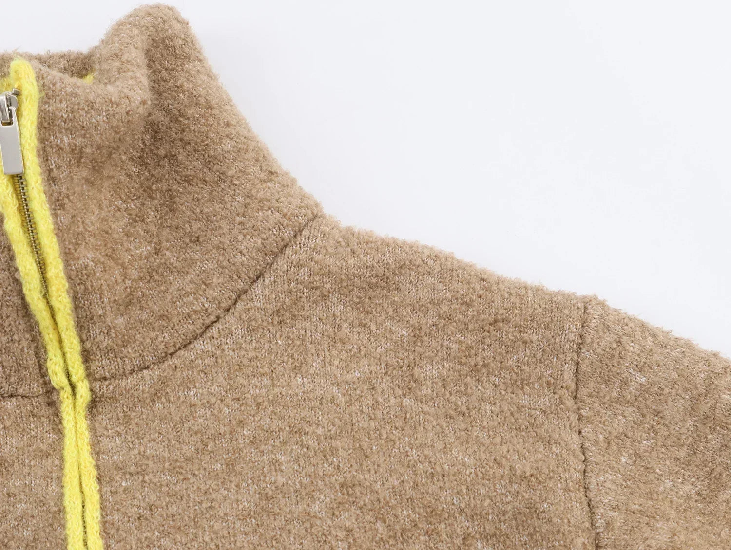 Women's Knitted Winter Zip-Up Cardigan - Cozy, Elegant, Loose Fit with Pockets