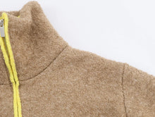 Cardigan stylé hiver pour femme / Cozy Women Elegant Blocking Knitted Cropped Cardigan Lapel Full Sleeves Zipper Pockets Loose Sweaters Lady Winter Daily Wears