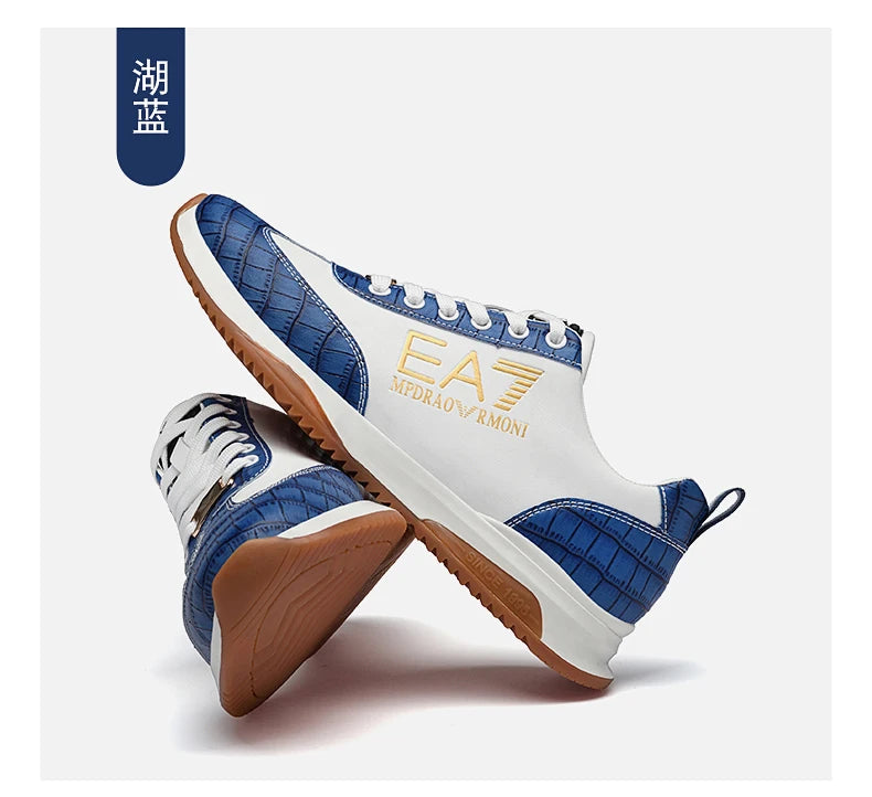 Sneakers Homme Luxe  - Cuir Véritable Design Italien Business Sport
